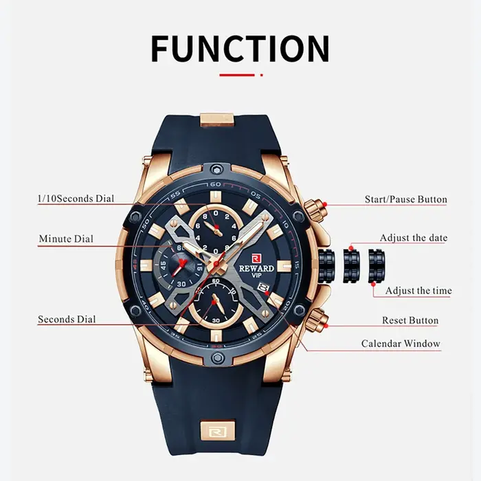 Montre-bracelet de sport à quartz de luxe pour homme