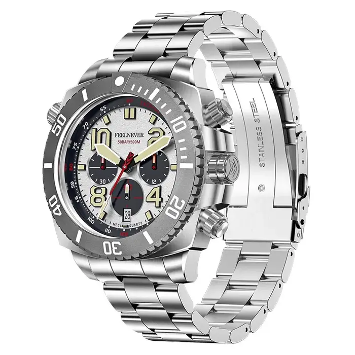 FeelNever Sport mouvement automatique montre à Quartz en acier inoxydable saphir cristal montres hom
