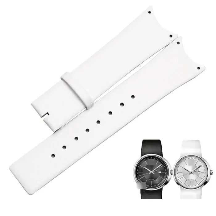 MAIKES Top qualité véritable bracelet de montre en cuir de veau rouge