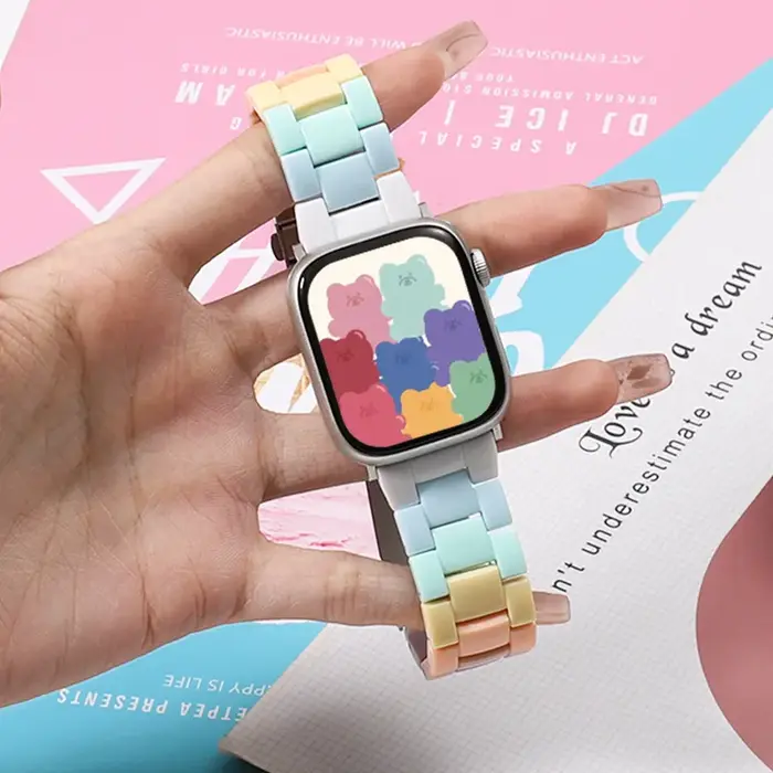 Bracelet en résine transparente pour Apple Watch Band