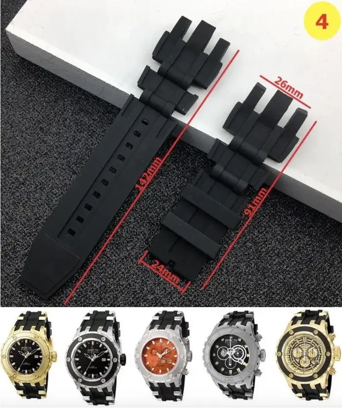 Bracelet de montre en caoutchouc de silicone pour homme