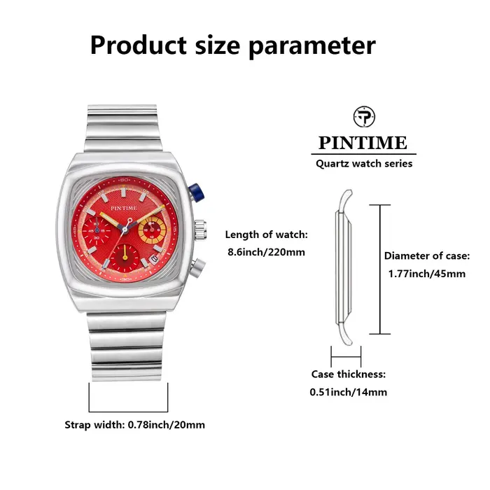 Montre carrée pour hommes