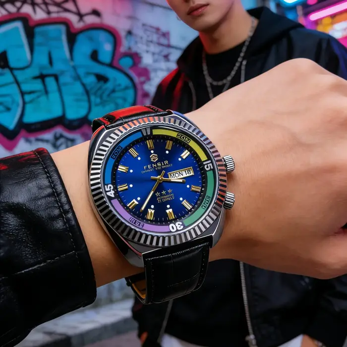 Montre à quartz pour homme - Boîtier en acier inoxydable