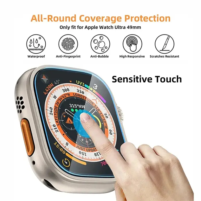 5 pièces verre trempé pour Apple Watch Ultra 2 49mm protecteur d'écran anti-rayures iWatch