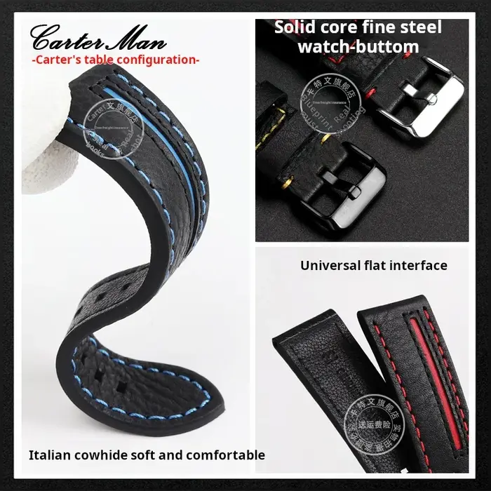 Bracelet de montre en cuir cirhide italien pour hommes