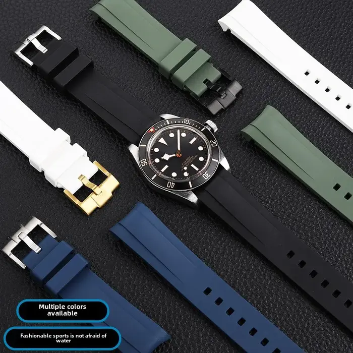 Bracelet incurvé en caoutchouc fluoré de 20MM pour Tudor 1958 Biwan 39 cadran M79030N M79018V BB58 bleu marine GMT bracelet de montre en caoutchouc FKM de haute qualité