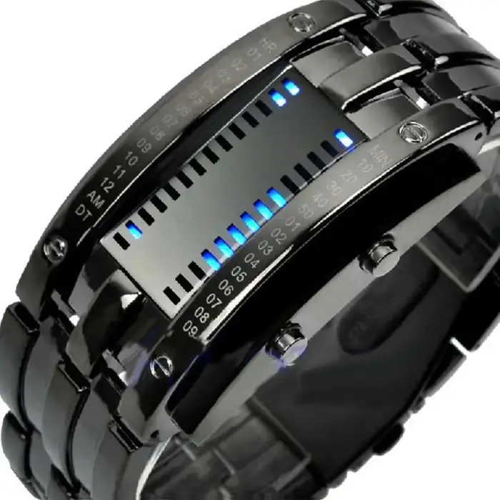 Montres de sport créatives en acier inoxydable pour hommes et femmes