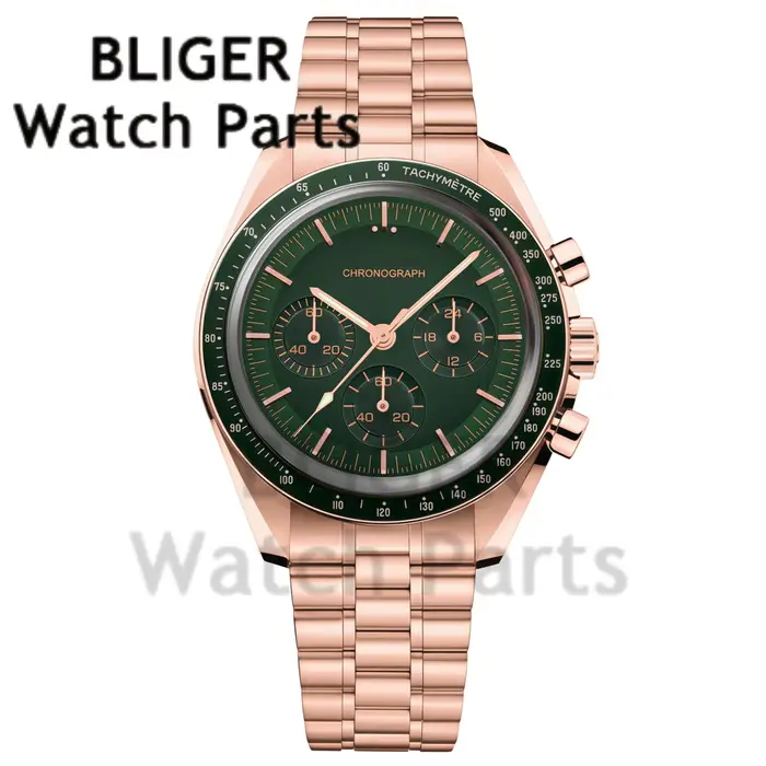 Montre de sport chronographe multifonction personnalisable pour homme, or rose, 5 ATM, acier, plongé