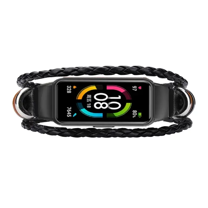 Pour Honor Band 6 Bracelet en cuir tressé