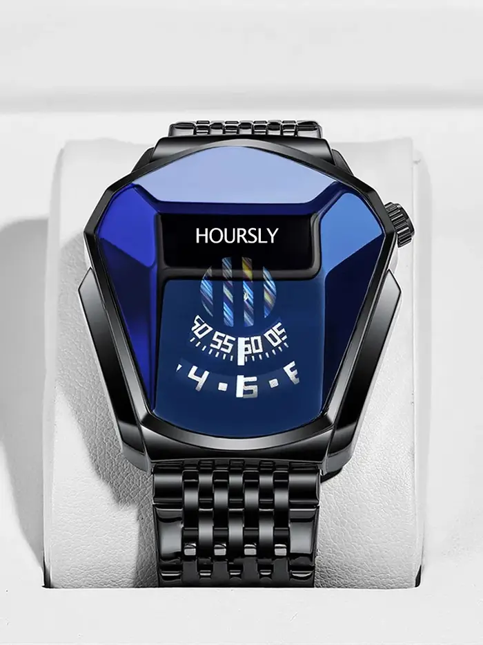 Hommes montre-bracelet or marque de luxe haut en acier inoxydable bande mode montres à Quartz