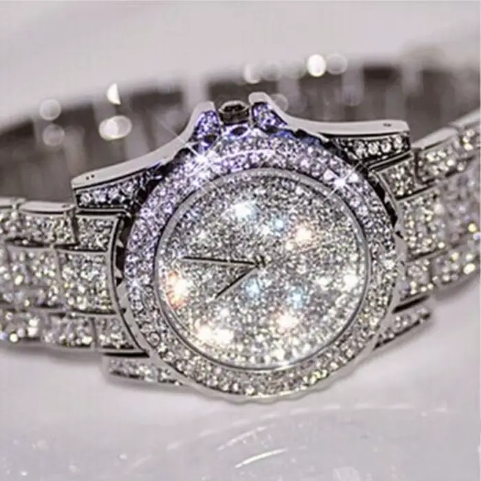 Feminino Relogio femmes montres cristal plein acier dames montre-bracelet Quartz femme reloj hombre montre