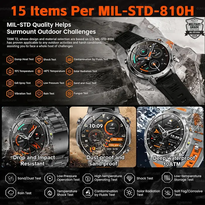 Montre connectée militaire TANK 2026
