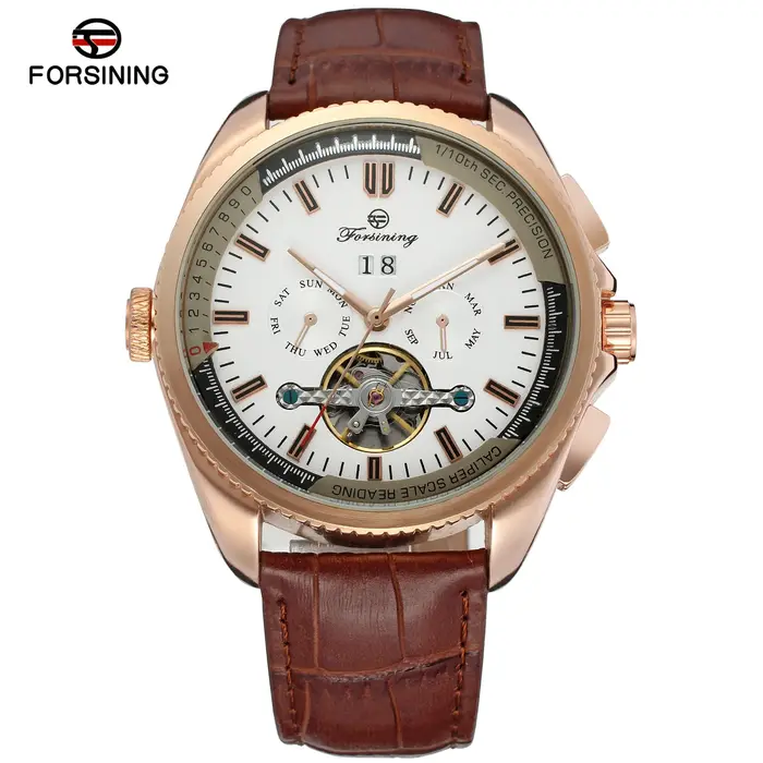 FORSINING Original luxe chronographe hommes montres Date mouvement automatique