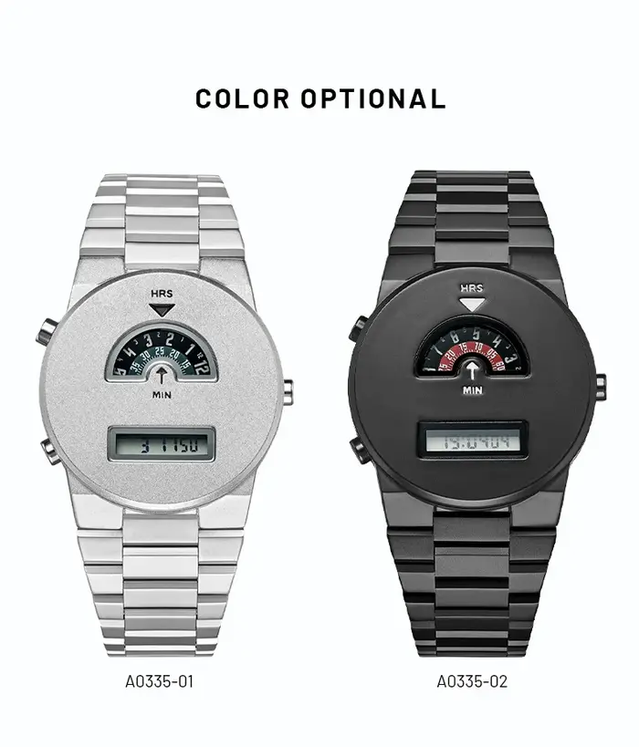 Montre numérique rétro Homie Must See, style Tech Wear, double fuseau horaire, montre-bracelet robuste pour le cyclisme et les activités de plein air, style urbain audacieux.
