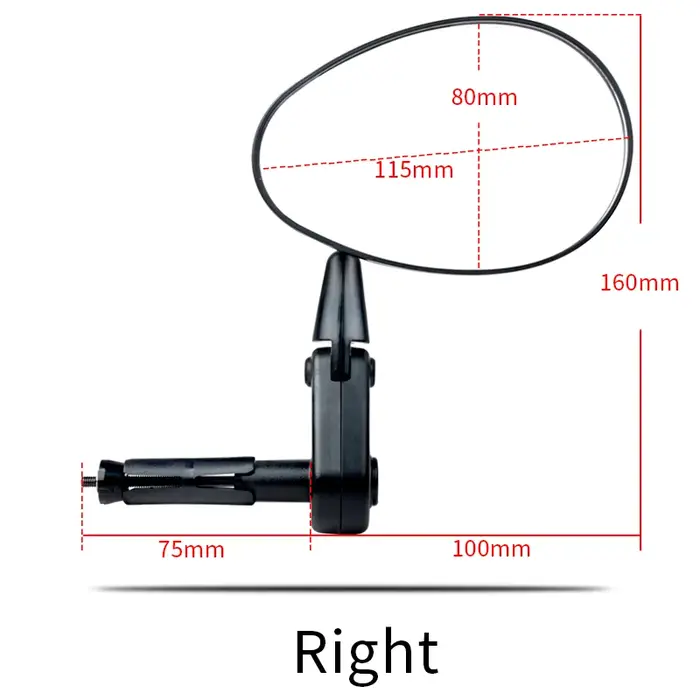 Guidon de vélo 360 Rotation large gamme réglable-rétroviseur réflecteur gauche et droit 17-24.5MM PC Anti-chute v