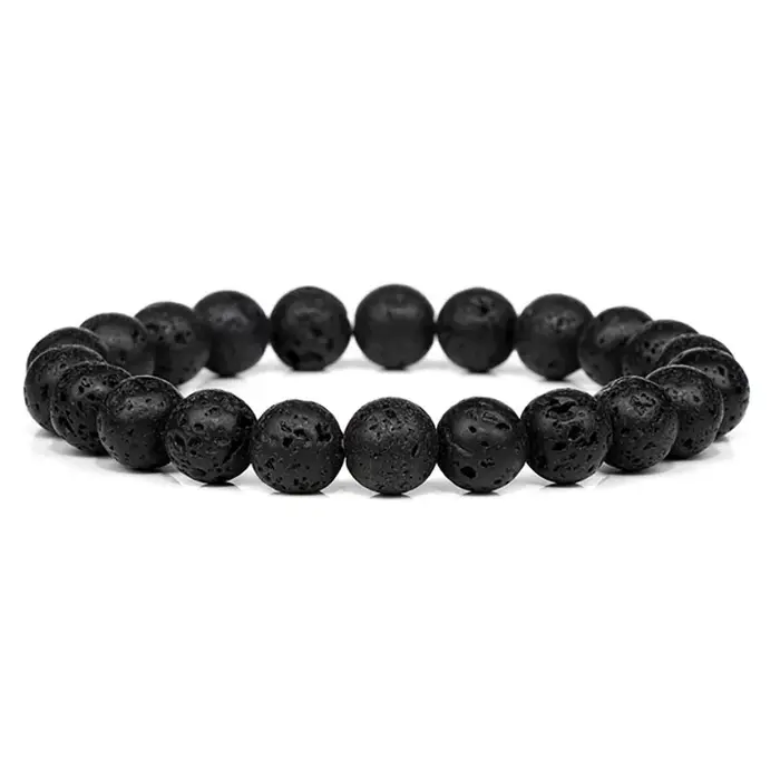 Bracelet en Pierre Naturelle pour Homme, Massage de Guérison Naturelle, Œil de Tigre Poli, Perles de