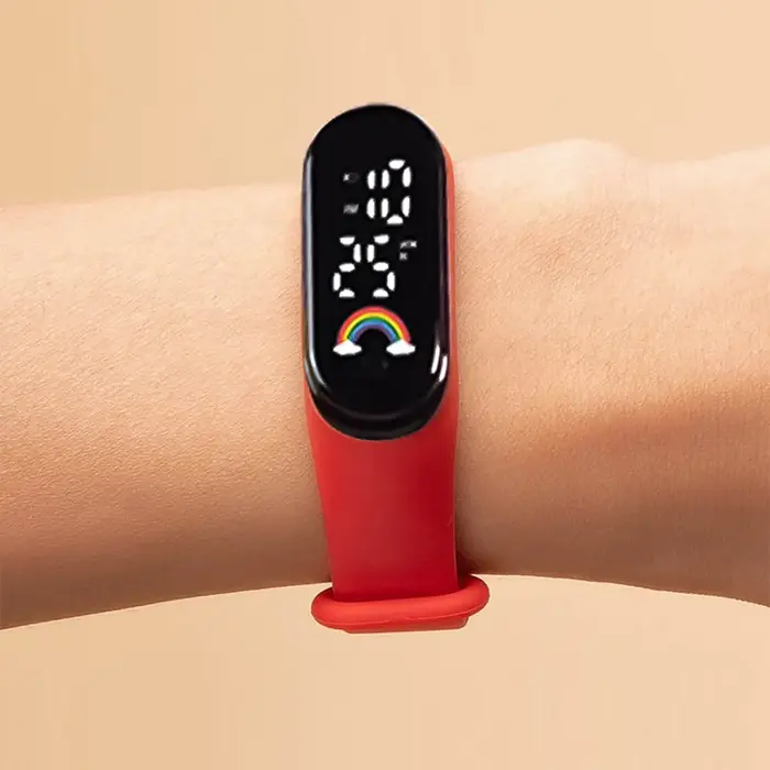 Montre numérique pour enfants, étanche, intelligente, tactile, LED, multicolore, pour sports de plein air, mode, dessin animé, cadeau d'anniversaire