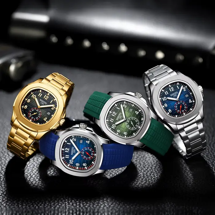 NIBOSI 2025 Nouvelles montres pour homme en acier inoxydable