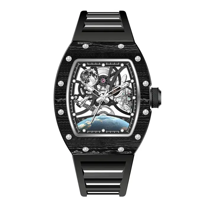 2026 nouveau design pagani hommes squelette montre haut de gamme en caoutchouc starp étanche lumineux mode tendance