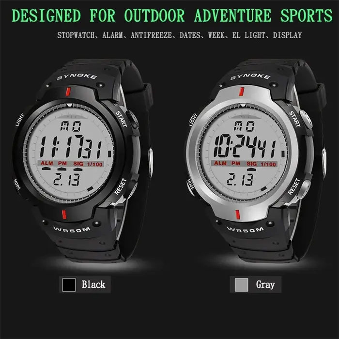 SYNOKE – Montre-bracelet de sport pour hommes