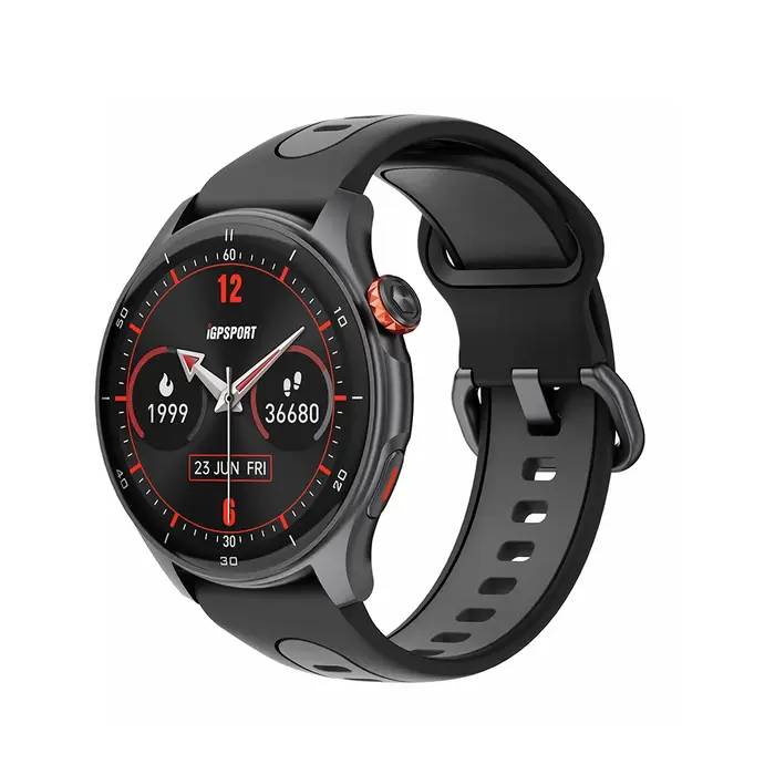 Montre connectée iGPSPORT LW10 1,43" AMOLED avec suivi GPS GNSS, plus de 50 modes sportifs, moniteur de fréquence cardiaque/SpO2, appels Bluetooth pour la course à pied, etc.