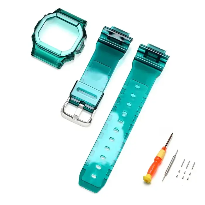 Lunette de bracelet en caoutchouc Transparent pour Casio G-SHOCK G-5600 DW5600 GW-M5610 TPU Sport ét