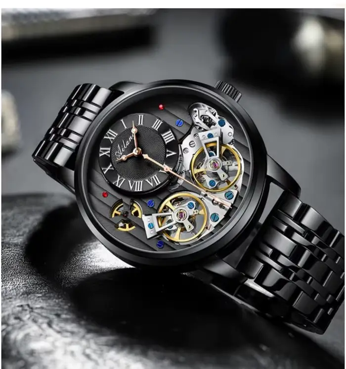 AILANG Top marque montre de luxe hommes automatique lumineux noir horloge