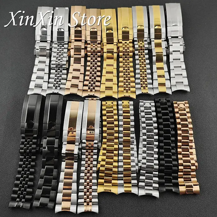 Bracelet de montre de haute qualité en acier inoxydable massif 904L brossé et poli