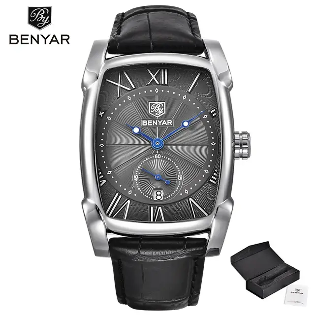 BENYAR – montre-bracelet en cuir pour hommes, nouvelle mode Business, marque de luxe, étanche