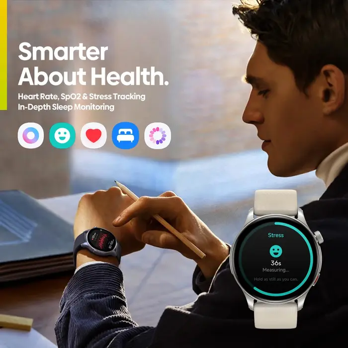 Nouveau Zeblaze Btalk 3 GPS Smartwatch 1.43 "AMOLED écran double sangle Bluetooth appel montre de sport fréquence cardiaque SpO2 suivi du stress