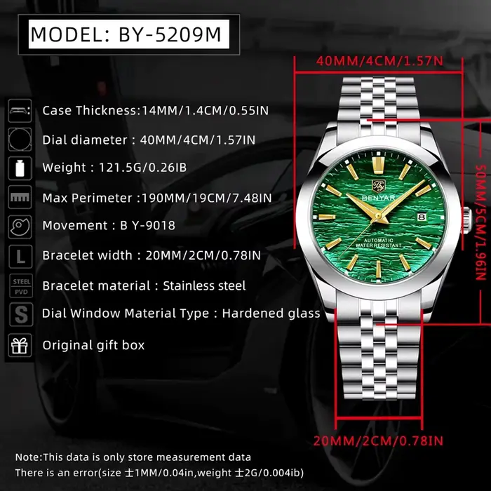 BENYAR hommes montres haut de gamme de luxe homme