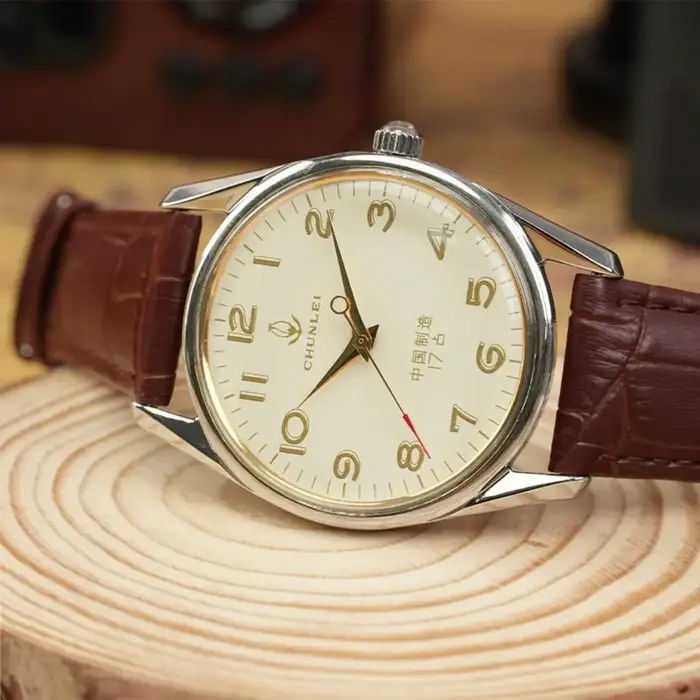 Montre mécanique vintage authentique de marque chinoise Chunlei pour homme, montre-bracelet rétro à remontage manuel, cadeau idéal
