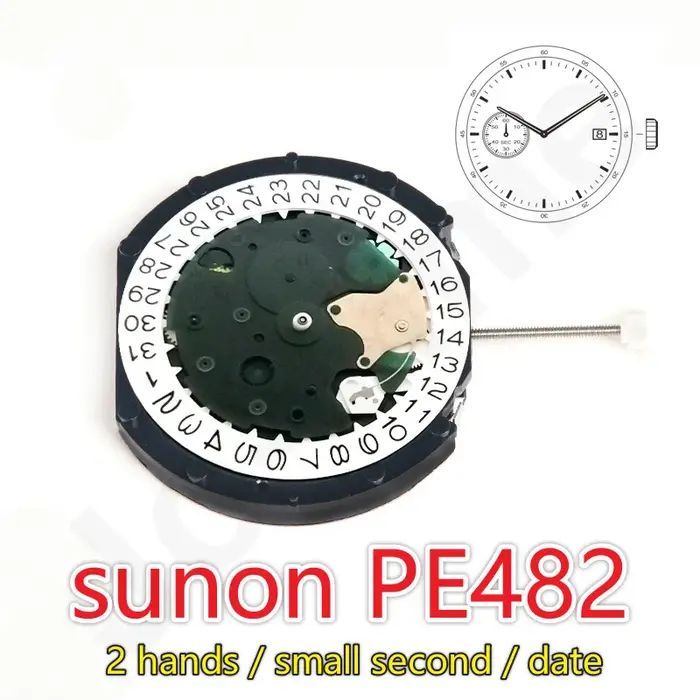 PE482 mouvement Sunon Pe48 montre mouvement petite seconde pour hommes grande Date 2 aiguilles, peti