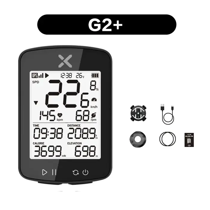 Ordinateur de vélo XOSS New G2 Plus, GPS sans fil, compteur de vitesse Bluetooth, étanche IPX7, comp