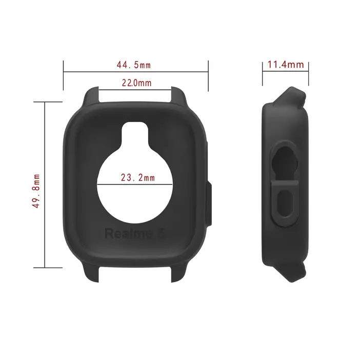 Étui de protection en silicone + 3 verres trempés pour Realme Watch 5