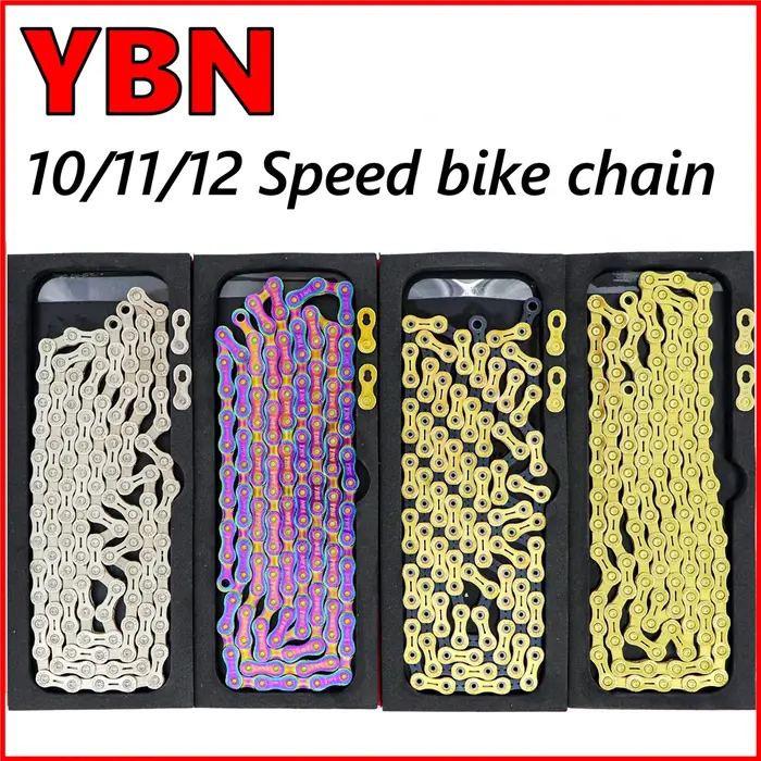 YBN 10/11/12 vitesses chaîne de vélo SLA H11-TIG or titane revêtement vtt vélo de route chaîne color