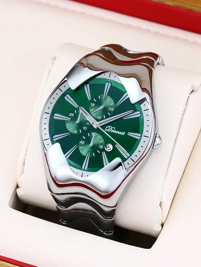 Nouvelle Arrivée 2026 Montre Homme Denvosi Luxe Chronographe Sport Bracelet Acier Ondulé Unique Montre-Bracelet à Quartz pour Hommes