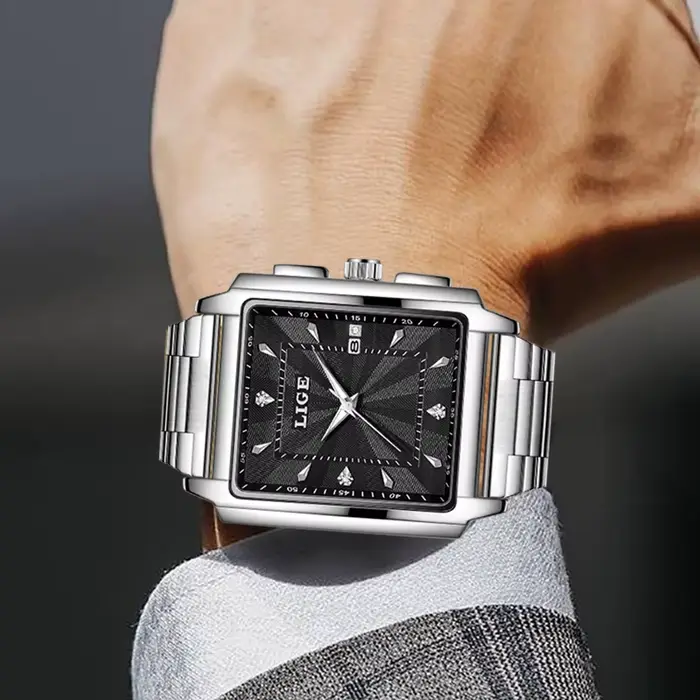 Relogio Masculino LIGE mode montre militaire hommes carré