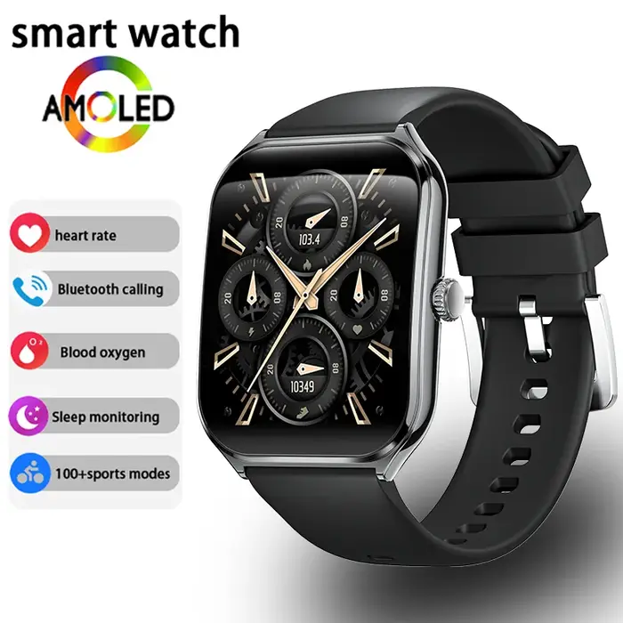Montre connectée ultra-fine pour hommes et femmes, écran AMOLED HD de 1,96 pouces, affichage permane