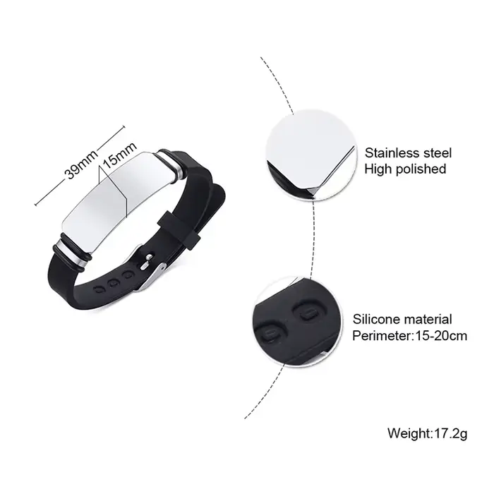 Bracelets personnalisés en Silicone pour hommes
