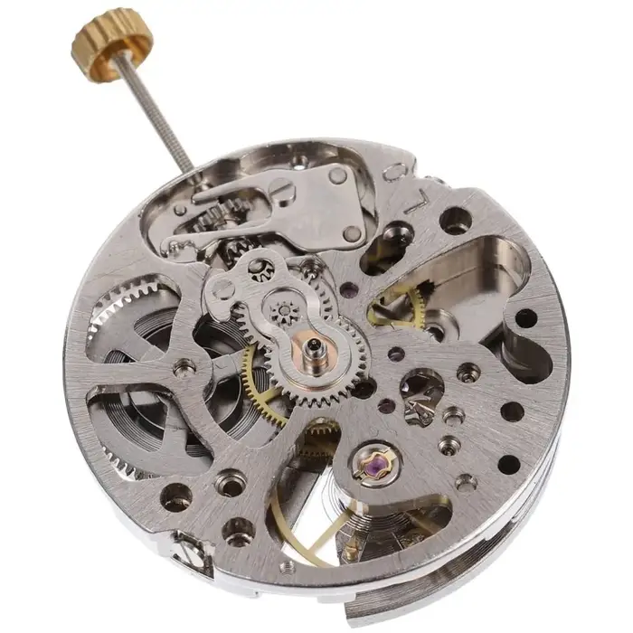 Mouvement de montre blanc, conception à 3 broches, 3 aiguilles, mouvement mécanique automatique, calendrier simple, mécanisme automatique