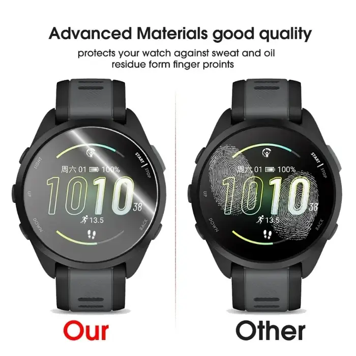 10-1 pièces verre trempé pour Garmin Forerunner 165 965 255 265 265s 955 HD Films de protection anti-rayures pour