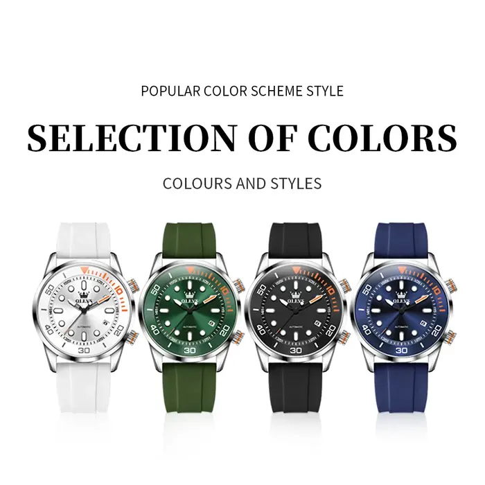 Montres mécaniques automatiques OLEVS au design tendance pour hommes, montres de sport étanches, montres de luxe originales pour hommes