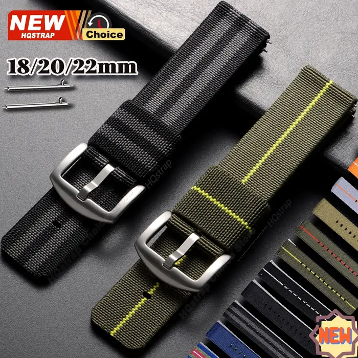 Nouveau bracelet de montre en nylon élastique tissé, 18mm 20mm 22mm, universel, à libération rapide, pour montre militaire, bracelet pour femmes et hommes
