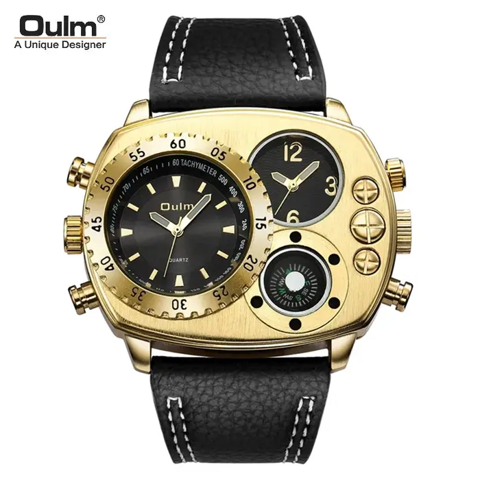 Montre de luxe pour homme, noir, or, argent, montre à quartz, montre-bracelet pour homme, unique, cr