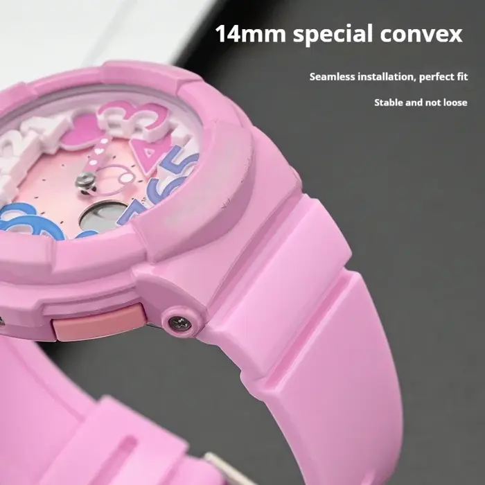 Bracelet en caoutchouc pour Casio Baby-G BGA-130/160/161 BGD-140/141 BGD-5000 14mm hommes femmes Sport étanche remplacer