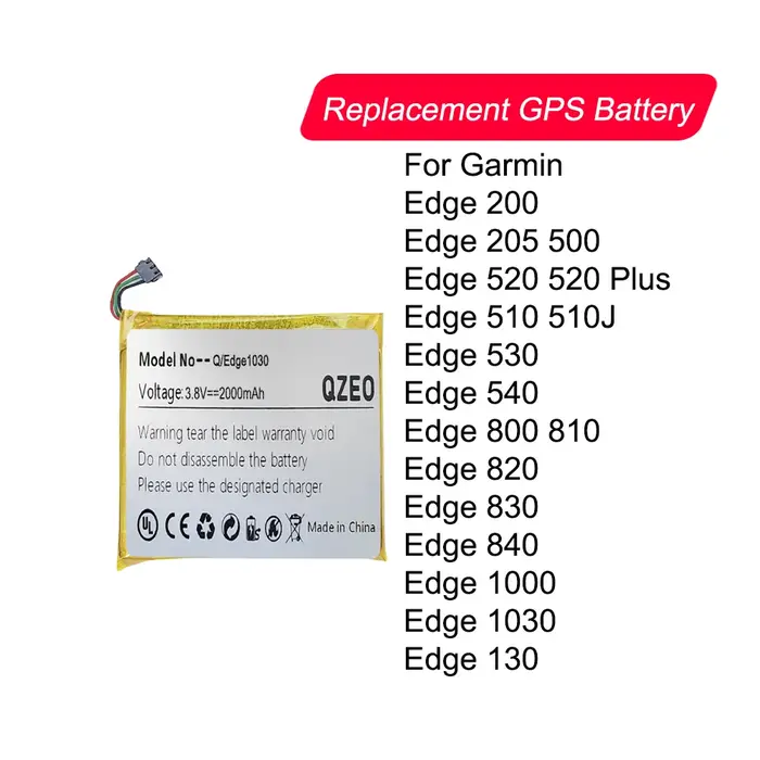 Batterie GPS de remplacement pour Garmin Edge 200 205 500 520 Plus 510 510J 530 540 800 810 820 830