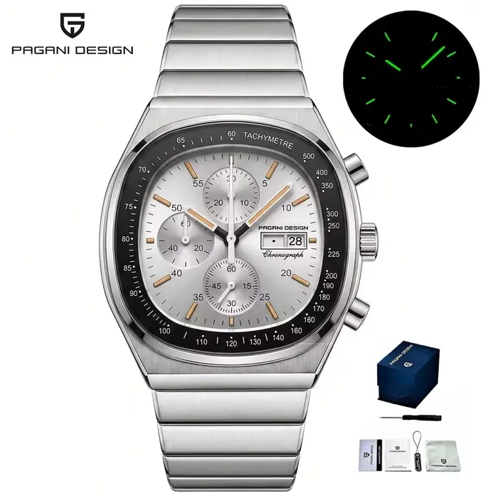 PAGANI DESIGN – montre à Quartz pour hommes, PD1819, 40mm, saphir, acier inoxydable, étanche, lumine