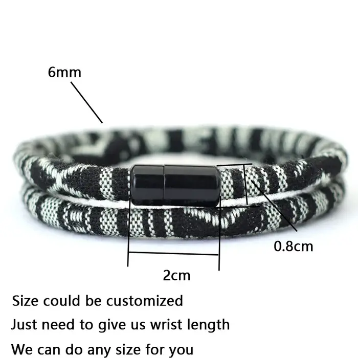 Nouveau chez les hommes bohême corde Bracelet attirer magnétique