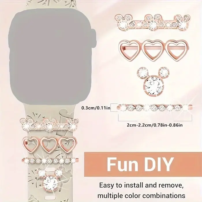 Adorables breloques de bracelet de montre sur le thème de la dessin animé et boucles décoratives pour une mise à niveau élégante de vêtements de poignet